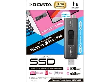IOデータ　SSPE-USC1 外付けSSD USB-C＋USB-A 1TB Amazon.co.jp: SSPE-USC1 USB-A&USB-Cコネクター搭載 スティック